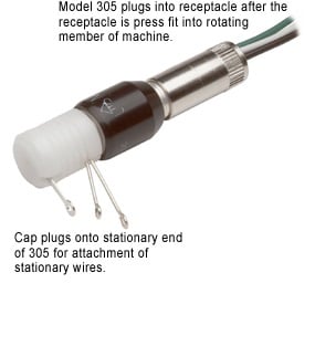 Mercotac Coaxial connector Lug cap and Receptacle for 305