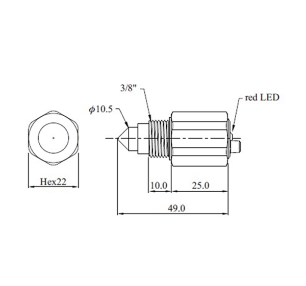 Optical Level Switch Finetek SD20 Dimensions