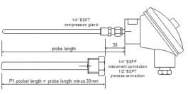 P1 pocket connection with gland