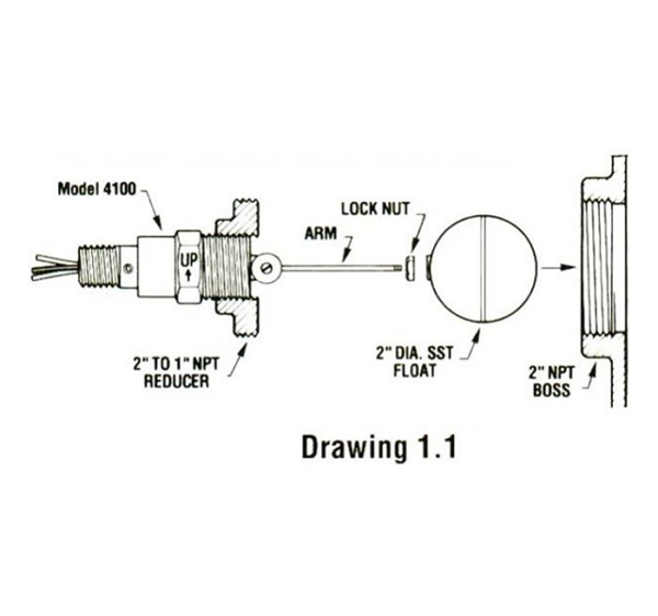 liquid-level-switch-thomas-4100-series-drawing