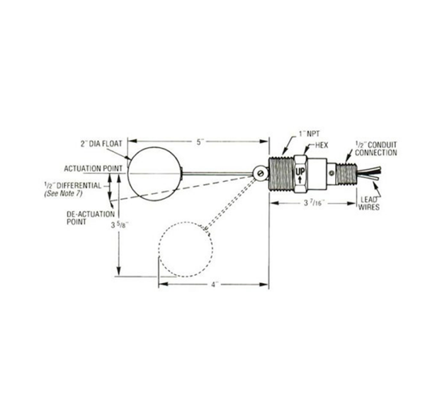 liquid-level-switch-thomas-4100-series-drawing