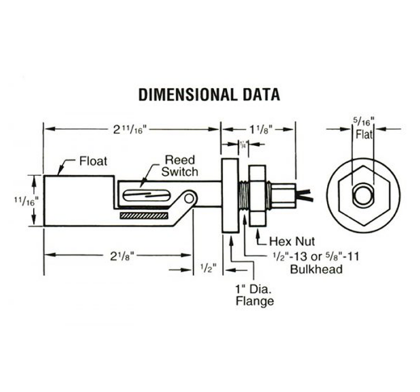 Liquid Level Switch Thomas 4400 Series Dimensions
