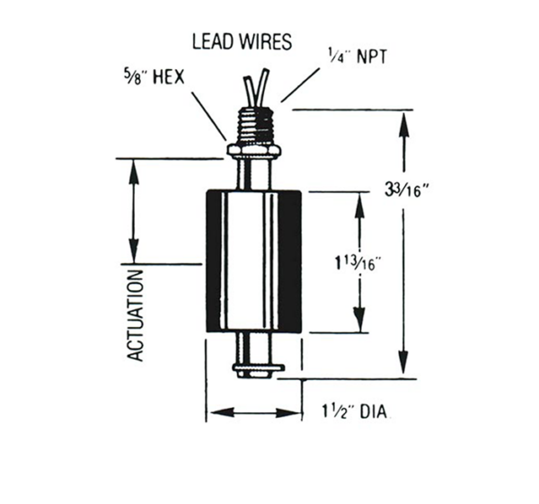 Liquid Level Switch Thomas 4500-41104 Dimensions