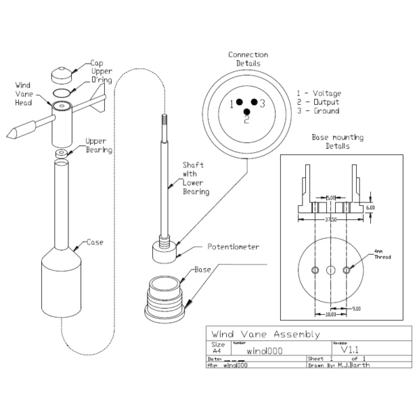 Wind Direction Vane assembly WD-CL